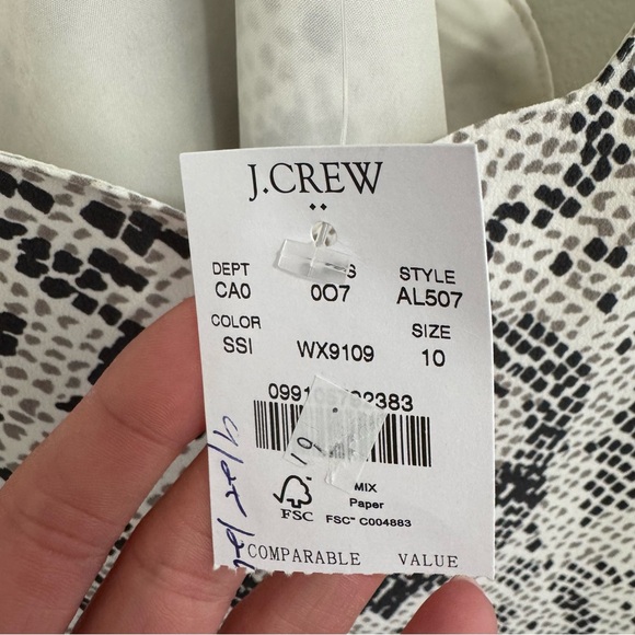 J. Crew NWT Snakeskin Scalloped Cami Top - Picture 3 of 7